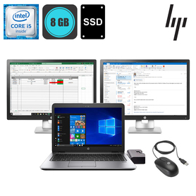 HP EliteBook 840 G3 Core i5 + 2 x HP EliteDisplay E242 24 + Docking station